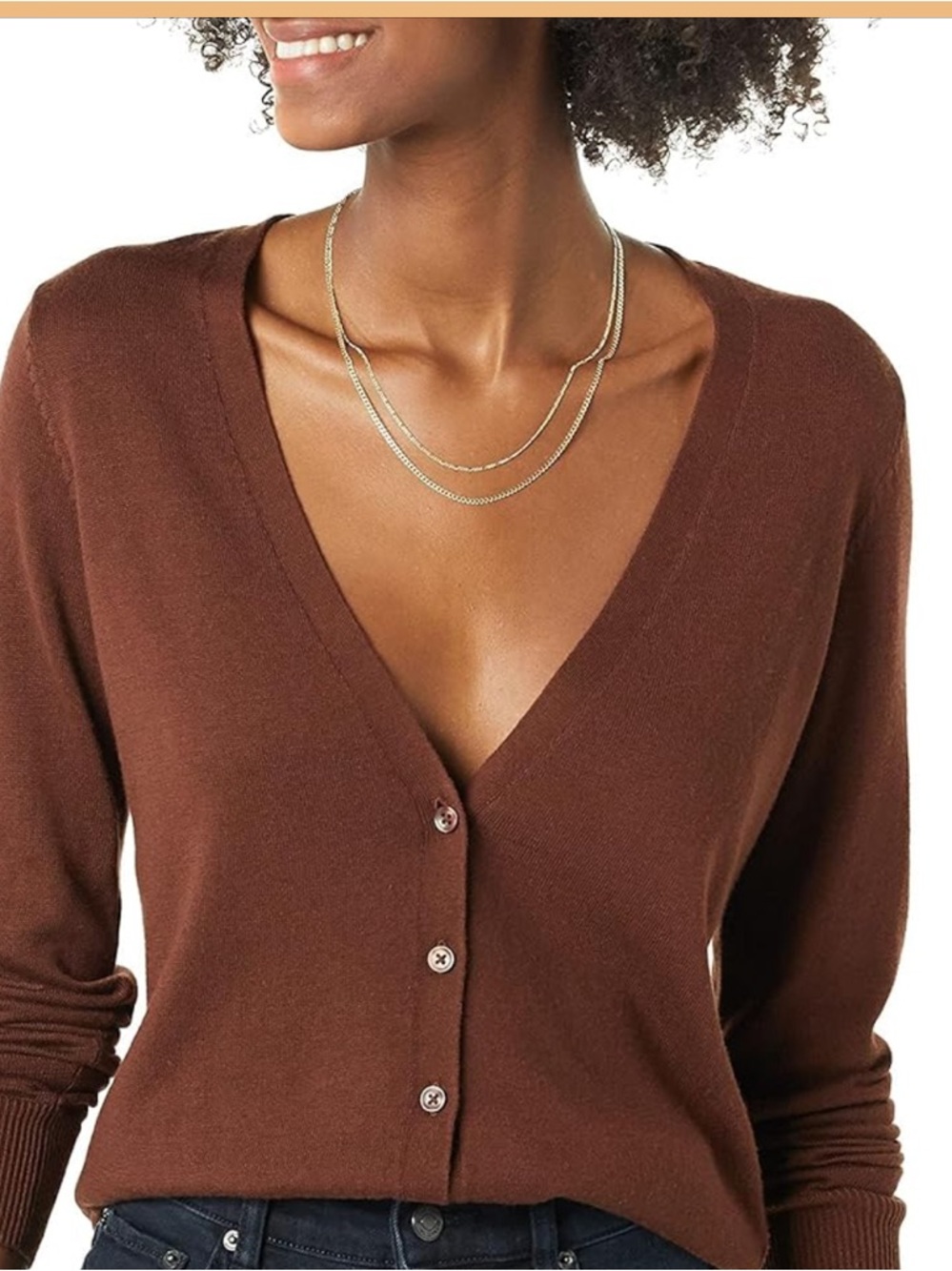 Amazon Essentials Women's Lightweight V-Neck brown size XL
